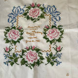 Vintage FINISHED Wedding Record Counted Cross Stitch 1982