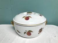 *Vintage BAKEWARE Royal Worcester Evesham 2-1/2 Qt Covered Casserole and 6 Ramekin Souffle Dishes