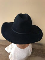 *Vintage Childs Kids Black Felt Sidekicks Cowboy Western Hat