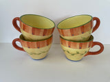 <€€ Pfaltzgraff NAPOLI Hand Painted Stoneware - Set of 7 Oversized Tea Cups~Mugs~Cups~Soup