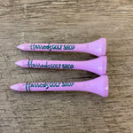 € Lot/3 Purple HARRODS Golf Shop Logo Wooden Golf Tees