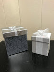 a** Set/2 Silver Gift Boxes Fabric Foil