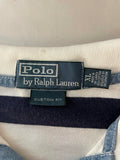 Mens RALPH  LAUREN Custom Fit POLO Cotton Short Sleeve Shirt XL Blue Stripe