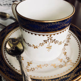 Vintage China TEA SET Stars On Blue Gold Rim C.B.L. England Retired