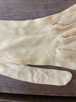 Vintage 19” Womens Long Yellow Nylon Opera Gloves