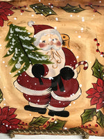 Santa Claus 9” Plate Tabletops Snowstorm Christmas Holiday