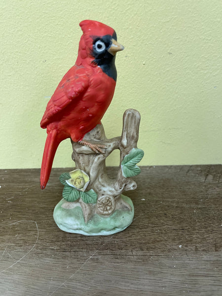 *Vintage Red Bird in Tree A Price Import Japan Porcelain 6"