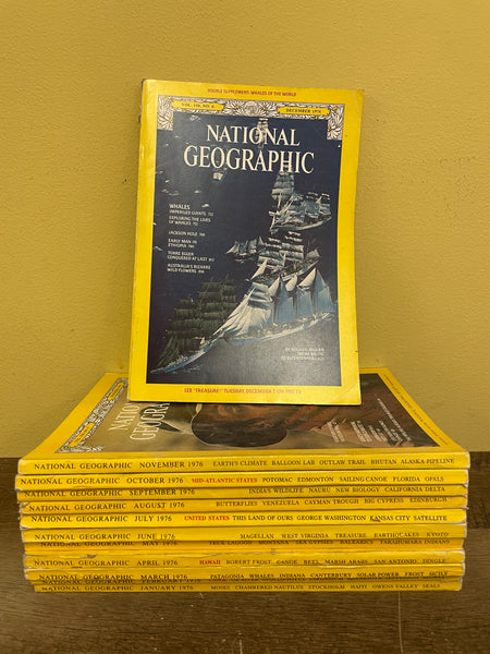 Vintage National Geographic Magazines Lot of 12 All Months 1976 January-December