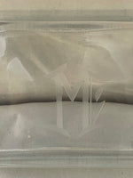 a** Vintage Clear Glass Monogrammed “M” Rectangular Paperweight