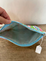 a** Travel Makeup Bags 3 Pc Set Bright Floral/Stripe Toiletry Foldable Hanging Cosmetic Organizer