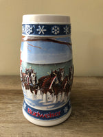 Vintage BUDWEISER Holiday Stein 1995 7” LIGHTING THE WAY HOME Lighthouse Ceramic