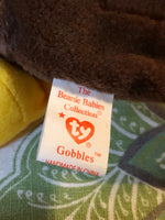 a* Vintage Retired TY BEANIE BABY “Baby Gobbles The Turkey” 1996 Tag P.V.C. Pellets
