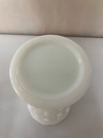 a** Vintage Pair/Set of 2 Milk Glass Vase White Teardrop & Pearl Dot Arrow Anchor Hocking