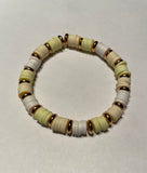 *New Beaded Stretchy Clay Bead Set/3 Bracelets Handmade Kids Teens Yellow and Gold