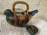 <€€* NEW Bird Tea Pot Server Porcelain Ceramic