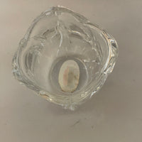 (L) <€€ Heavy Crystal Tulip Candle Holder 24% Lead Votive Tea Light Glass