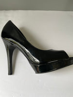 Womens By XOXO Black Peep Toe High Heel Platform Pumps Size 8M 5” Heel