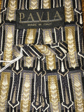 Mens PAVIA Italy Silk Geometric Black Gold White Neckware Tie Necktie