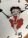 a* NEW Betty Boop 11.5” Round Glass Wall Clock Variety of Designs