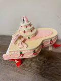New Resin Wedding Couple Cake  Musical Piano Plays "We Have Only Just Begun” Music Box Decor