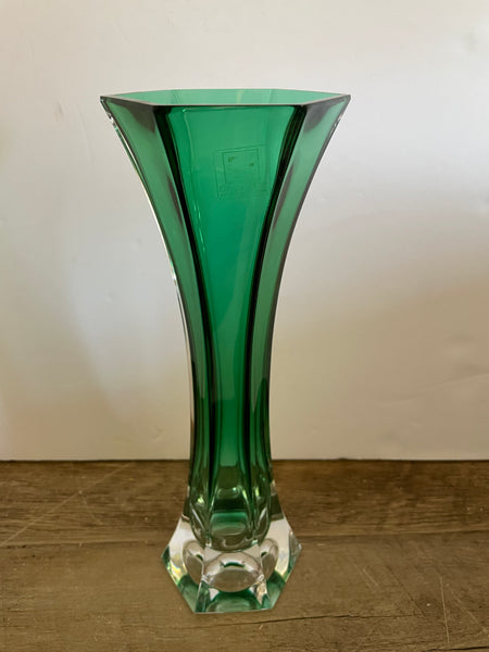~€ Vintage Krystal Color Emerald Green Vase