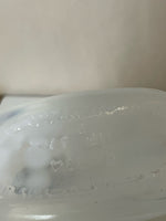 a** Vintage Milk Glass Whiskey Bottle Decanter White Jim Beam w/ Stopper Pressed Design