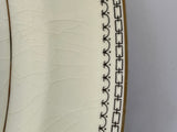 a** Vintage Pope Gosser China Oval Serving Platter Black Arch Design Gold Rim
