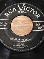 a* Vintage MUSIC June Valli "Crying In The Chapel" and " Love Every Moment You Live" RCA Victor 45 RPM Vinyl Record