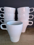 a* Set/7 IKEA 8 oz. White Coffee Mug Stackable Tea Cup Ceramic 21533