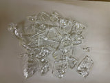+ 1 Lbs Broken Vintage Clear Raised Etched Starburst Glass for Craft & Art Mosaic Projects - 1/4” Thick