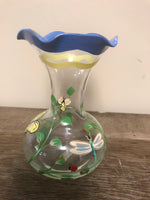 [L] <€€ LENOX 6” Glass Vase Butterfly Meadow Hand Painted