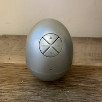 Brookstone BOB Silver 5-in-1 Wobble Clock Oval Egg Desk Alarm Temperature Timer