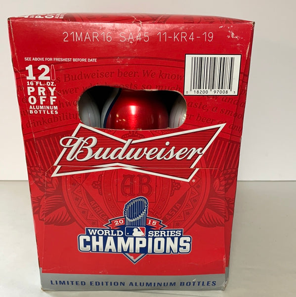 RARE Budweiser 2015 World Series Champ Unopened 12-16oz Red