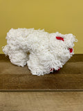 € Vintage White Yarn Poodle Dog Handcrafted Red Bows