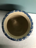 €a** POTTERY Vase Blue Spongeware 8” Country Farmhouse