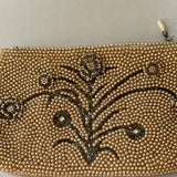 a** Vintage 1940s K & G Charlet Paris New York Ivory Gray Beaded Clutch Evening Bag Purse