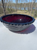 a* Vintage AVON 1876 Cape Cod 8.5" Serving Bowl Deep Ruby Red Garnet Colored Glass #12