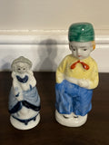 Vintage Set/2 Miniature Ceramic Figurines Boy & Girl