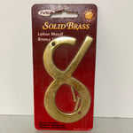 € Ives Solid Brass Address Plaque 4” Number “8” Outdoor Sealed