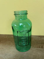 ~ Vintage Green 1/2 kg Pharmacy Apothecary Glass Medicine Bottle Jar 6.5” H