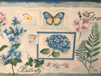 €€ KELLER-CHARLES Melamine Rectangular Springtime Flowers Butterfly Serving Tray Italy