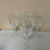 a** Vintage LADY VICTORIA Crystal Stemware Chantelle Set/4 Wine Glasses 8.5” oz France