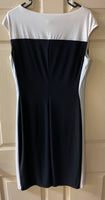 Womens CHAPS Black & White Sleeveless Side Pleated Dress Sz Large