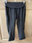 Womens/Juniors Yoga Running Joggers Capri Pants Gray/Black Small