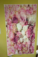 € New Home Photography Backdrop PINK & WHITE ROSES & Babys Breath FLORAL Vinyl Photo Studio Prop