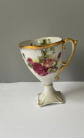 (L) <€€ Vintage Ceramic 3” Mini Cup Gold Gilt Hand Painted China