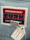 Vintage Mens Large SIXSHOOTER LAKE TENKILLER OKLA Cotton Long Sleeve Blue Button Down Shirt