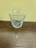 ~ Vintage Set/3 Clear Etched Cordials Crystal Wine Goblet Barware Glasses 4.25” Starburst