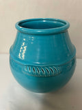 a** Teal Blue Glazed Ceramic Planter Flower Pot Vase