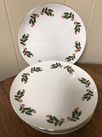 €¥ Vintage China CHRISTMAS HOLLY HOLIDAY Set Retired Japan 